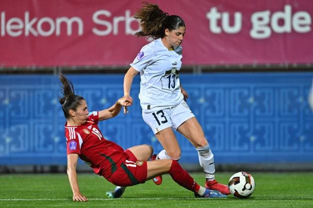 SERBIA vs HUNGARY SARA STOKIC vs LAURA KOVACS football Serbia vs Hungary Nations league sports center FSS, Stara Pazova 30.05.2025. Foto: FOOTBALL, SERBIA, HUNGARY, NATIONS LEAGUE, WOMEN Stara Pazova Sports center Stara Pazova Serbia Copyright: xMarkoxMetlas xMNxPressx