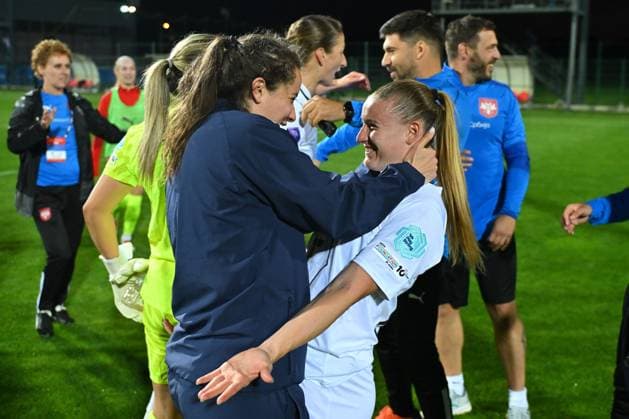 SERBIA vs HUNGARY DINA BLAGOJEVIC and ALLEGRA POLJAK football Serbia vs Hungary Nations league sports center FSS, Stara Pazova 30.05.2025. Foto: FOOTBALL, SERBIA, HUNGARY, NATIONS LEAGUE, WOMEN Stara Pazova Sports center Stara Pazova Serbia Copyright: xMarkoxMetlas xMNxPressx