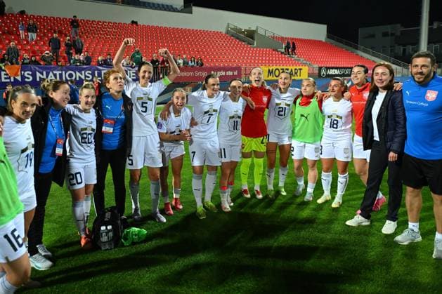 SERBIA vs HUNGARY CELEBRATION football Serbia vs Hungary Nations league sports center FSS, Stara Pazova 30.05.2025. Foto: FOOTBALL, SERBIA, HUNGARY, NATIONS LEAGUE, WOMEN Stara Pazova Sports center Stara Pazova Serbia Copyright: xMarkoxMetlas xMNxPressx