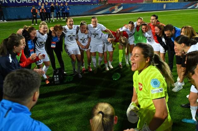 SERBIA vs HUNGARY CELEBRATION football Serbia vs Hungary Nations league sports center FSS, Stara Pazova 30.05.2025. Foto: FOOTBALL, SERBIA, HUNGARY, NATIONS LEAGUE, WOMEN Stara Pazova Sports center Stara Pazova Serbia Copyright: xMarkoxMetlas xMNxPressx