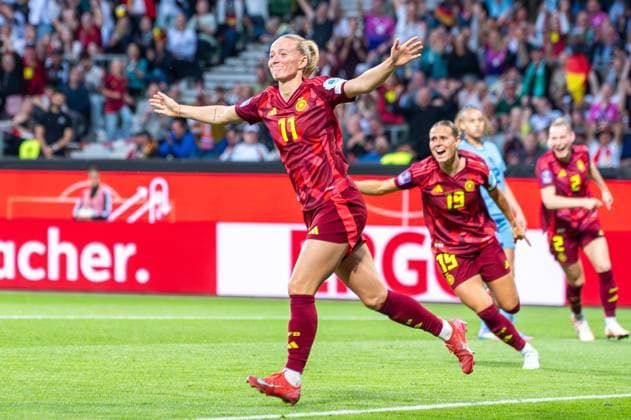 30 05 2025 Womens soccer, UEFA Womens Nations League, Germany Netherlands at Weserstadion in Bremen Germanys Lea Schüller celebrates after her goal to make it 4 0 Copyright: xThomasxHaeslerx