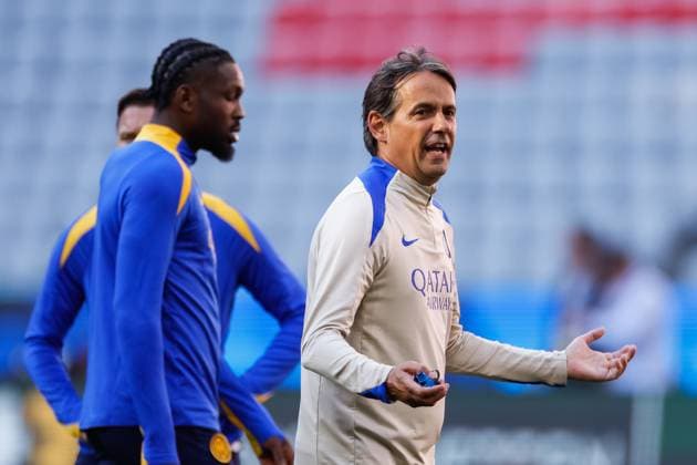 Head coach Simone Inzaghi of FC Internazionale Milano looks on FC Internazionale Milano Training Session, UEFA Champions League Final 2025, FC Internazionale Milano Training Session And press conference, PK, Pressekonferenz , May 30, 2025, Munich, Germany.