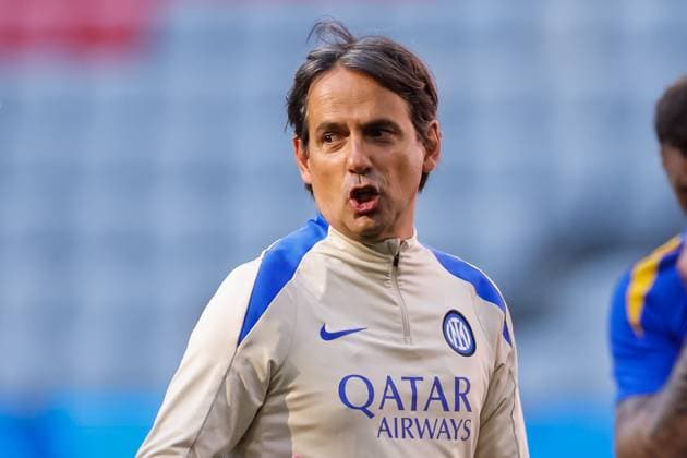 Head coach Simone Inzaghi of FC Internazionale Milano looks on FC Internazionale Milano Training Session, UEFA Champions League Final 2025, FC Internazionale Milano Training Session And press conference, PK, Pressekonferenz , May 30, 2025, Munich, Germany.