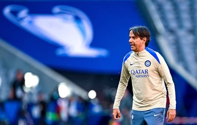 Germany Soccer Champions League Inter Training 8935552 30.05.2025 Inter Milan s head coach Simone Inzaghi attends a training session on the eve of the UEFA Champions League final soccer match between Inter Milan and Paris Saint-Germain (PSG) in Munich, Germany. Alexey Filippov Sputnik Munich Germany  Copyright: xAlexeyxFilippovx