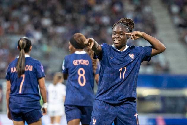 FOOTBALL: UEFA Women™s Nations League 2025 France vs Suisse 30 May 2025 - Stade Marcel Picot, Nancy. France joie des joueurs de France apres le but de Sandy Baltimore of France 17  Copyright: xelyxandroxcegarrax