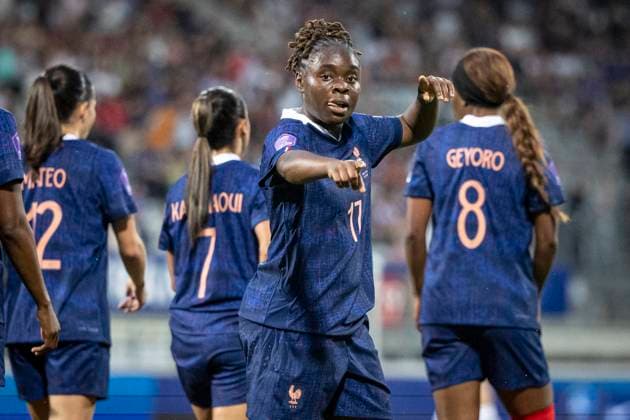 FOOTBALL: UEFA Women™s Nations League 2025 France vs Suisse 30 May 2025 - Stade Marcel Picot, Nancy. France joie des joueurs de France apres le but de Sandy Baltimore of France 17  Copyright: xelyxandroxcegarrax