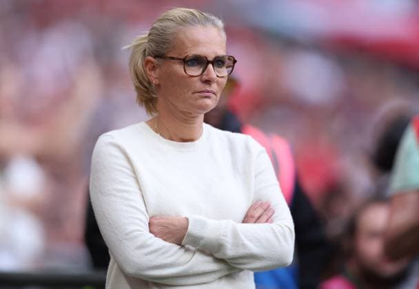 London, England, 30th May 2025. Sarina Wiegman, Head Coach of the England national team, Nationalteam during the England Women vs Portugal Women UEFA Women s Nations League match at Wembley Stadium, London. Picture credit should read: Paul Terry Sportimage EDITORIAL USE ONLY. No use with unauthorised audio, video, data, fixture lists, club league logos or live services. Online in-match use limited to 120 images, no video emulation. No use in betting, games or single club league player publications. SPI_064_PT_England_W_Portugal_W SPI-3968-0064