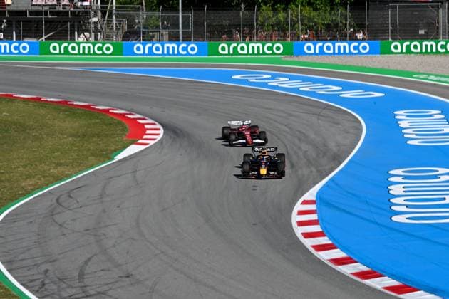 Formula 1 GP Barcelona Friday, 30 05 2025 Max Verstappen 1, Oracle Red Bull Racing and Charles Leclerc 16, Scuderia Ferrari Formula 1 GP Barcelona Friday, 30 05 2025 Copyright: xBEAUTIFULxSPORTS Erlhofx