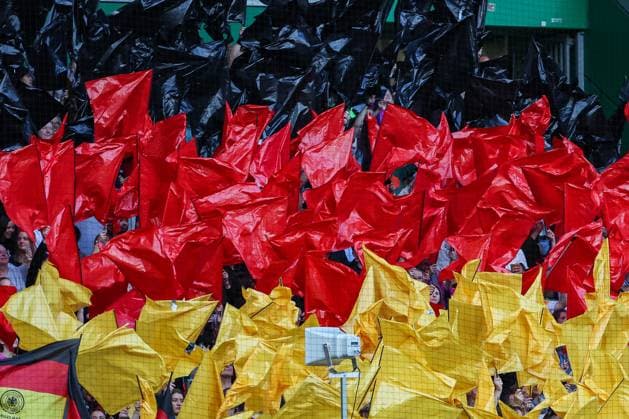 UEFA Womens Nations League Germany Netherlands on 30 05 2025 at Weserstadion in Bremen Germany fans waving flags in the stands MH