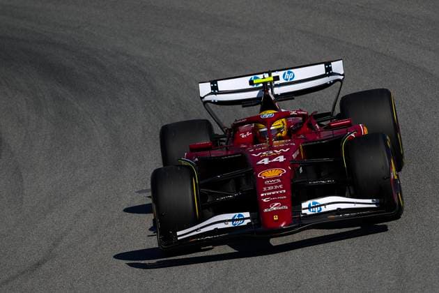 (250531) -- MONTMELO, May 31, 2025 -- Ferrari s British driver Lewis Hamilton takes a curve during a free practice of the 2025 Formula One Spanish Grand Prix at the Catalunya Circuit in Montmelo, near Barcelona, Spain, May 30, 2025. (Photo by Xinhua) (SP)SPAIN-MONTMELO-F1-SPANISH GRAND PRIX-FREE PRACTICE PabloxMorano 