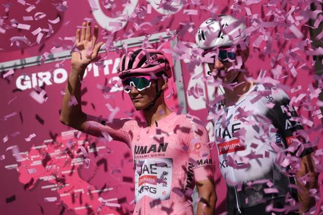 Sport Bilder des Tages Del Toro Romero Isaac of Uae Team Emirates Xrg jersey pink , during the stage 20 of the Giro d™Italia from Verres to Sestriere (Via Latteo), Italy - Saturday, May 31, 2025. - cycling.  Copyright: xGianmattiaxD Alberto LaPressex