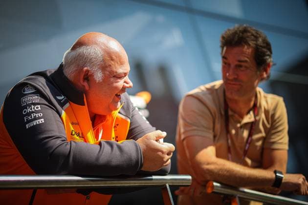Rob Marshall, chief technical officer at McLaren Mercedes, talk with Mark Webber during the Spanish GP, Barcelona 29 May-1 June 2025, Montemelo Formula 1 World Championship, WM, Weltmeisterschaft 2025.  Copyright: xFedericoxBasile IPAxSportx xipa-agency.netx xx IPA_58449184 IPA_Agency_IPA58449184