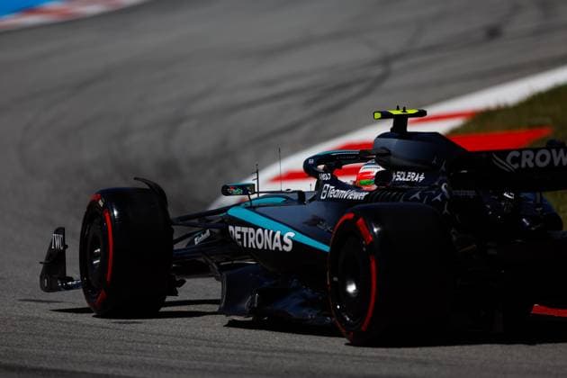 F1 - SPANISH GRAND PRIX 2025 12 KIMI ANTONELLI Andrea (ita), Mercedes AMG F1 Team W16, action during the Formula 1 Aramco Gran Premio de Espana 2025, Spanish Grand Prix 2025, 9th round of the 2025 FIA Formula One World Championship, WM, Weltmeisterschaft from May 30 to June 1, 2025 on the Circuit de Barcelona-Catalunya, in Montmelo, Spain - MontmeloSpain  Copyright: xJavierxJimenezx