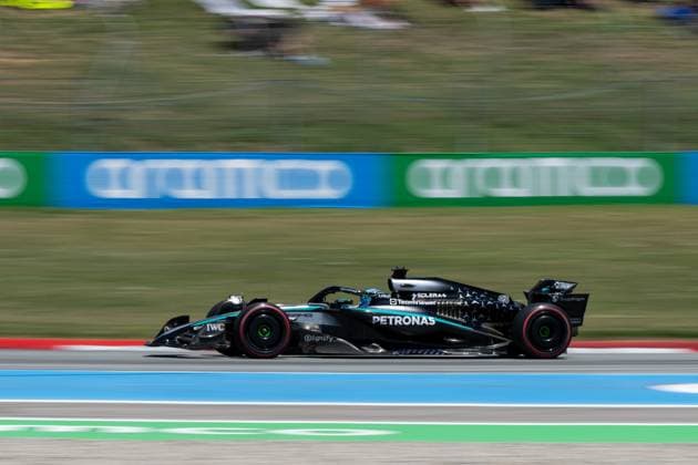 George Russell Mercedes AMG Petronas F1 Team, Great Britain, 63 in F1 W16, ESP, Formula 1 World Championship, Aramco Grand Prix of Spain, Circuit de Barcelona Catalunya, Free Practice, 2025 season, 31 05 2025 ESP, Formula 1 World Championship, Aramco Grand Prix of Spain, Circuit de Barcelona Catalunya, Free Practice, 2025 season, 31 05 2025 Barcelona Copyright: xEibner-Pressefoto Memmlerx EP_MMR