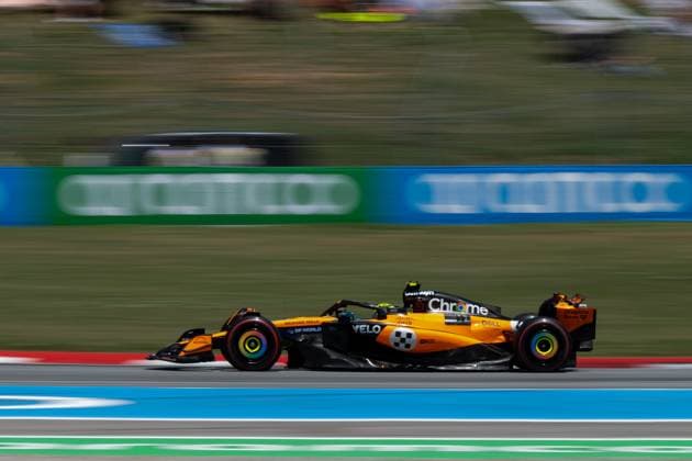 Lando Norris McLaren Formula 1 Team, Great Britain, 04 in MCL39, ESP, Formula 1 World Championship, Aramco Grand Prix of Spain, Circuit de Barcelona Catalunya, Free Practice, 2025 season, 31 05 2025 ESP, Formula 1 World Championship, Aramco Grand Prix of Spain, Circuit de Barcelona Catalunya, Free Practice, 2025 season, 31 05 2025 Barcelona Copyright: xEibner-Pressefoto Memmlerx EP_MMR