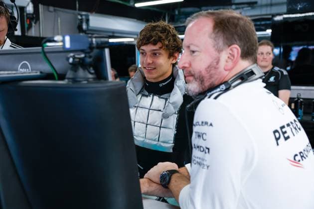 12 Andrea Kimi Antonelli ITA, Mercedes AMG Petronas F1 Team , Bradley Lord GBR, Mercedes AMG Petronas F1 Team , F1 Grand Prix of Spain at Circuit de Barcelona Catalunya on May 31, 2025 in Barcelona, Spain Photo by HOCH ZWEI Barcelona Spain