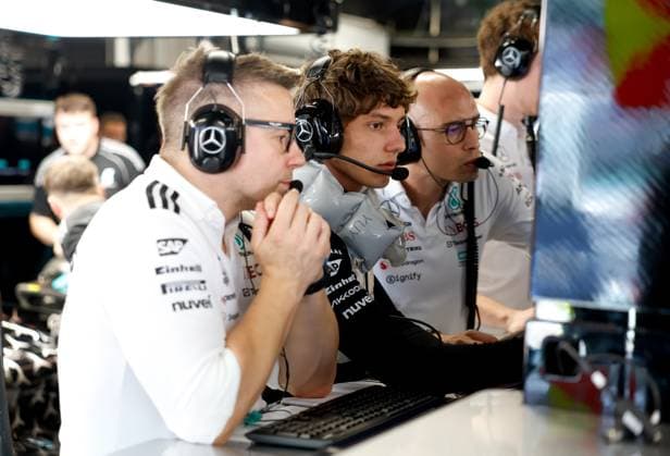 Peter Bonnington GBR, Mercedes AMG Petronas F1 Team , 12 Andrea Kimi Antonelli ITA, Mercedes AMG Petronas F1 Team , F1 Grand Prix of Spain at Circuit de Barcelona Catalunya on May 31, 2025 in Barcelona, Spain Photo by HOCH ZWEI Barcelona Spain