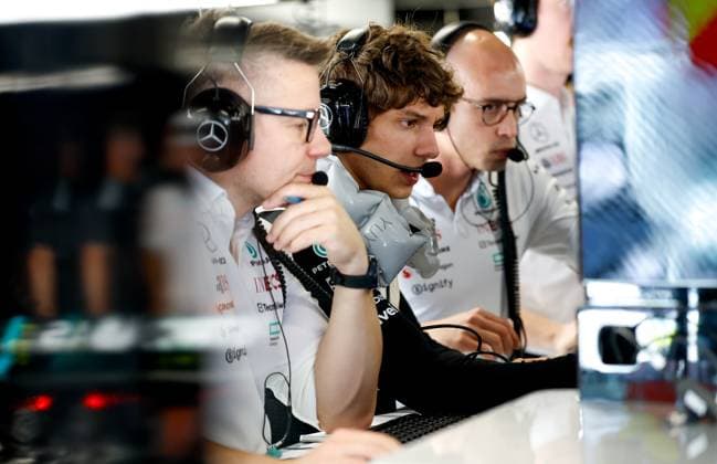 Peter Bonnington GBR, Mercedes AMG Petronas F1 Team , 12 Andrea Kimi Antonelli ITA, Mercedes AMG Petronas F1 Team , F1 Grand Prix of Spain at Circuit de Barcelona Catalunya on May 31, 2025 in Barcelona, Spain Photo by HOCH ZWEI Barcelona Spain
