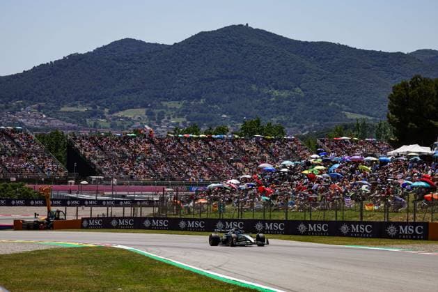 F1 - SPANISH GRAND PRIX 2025 63 RUSSELL George (gbr), Mercedes AMG F1 Team W16, action during the Formula 1 Aramco Gran Premio de Espana 2025, Spanish Grand Prix 2025, 9th round of the 2025 FIA Formula One World Championship, WM, Weltmeisterschaft from May 30 to June 1, 2025 on the Circuit de Barcelona-Catalunya, in Montmelo, Spain - MontmeloSpain  Copyright: xFLORENTxGOODENx