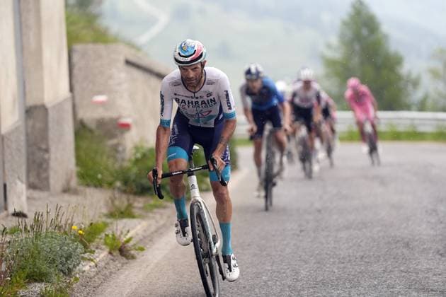 Caruso Damiano of Bahrain Victorious during the stage 20 of the Giro d™Italia from Verres to Sestriere (Via Lattea), Italy - Saturday, May 31, 2025. - cycling.  Copyright: xFabioxFerrari LaPressex