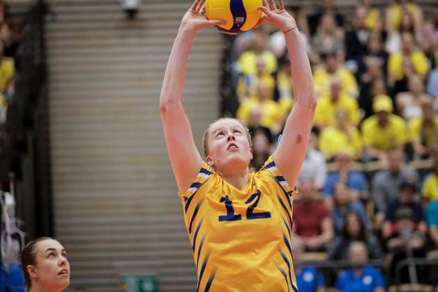 ÖREBRO, SVERIGE 20250531 Sweden s Hilda Gustafsson 12 during the CEV Women s Volleyball European Golden League pool match between Sweden and Romania at Idrottshuset in Orebro, Sweden, on May 31, 2025 ÖREBRO SVERIGE x11380x  Copyright: xPavelxKoubek TTx GOLDEN LEAGUE SWEDEN-ROMANIA
