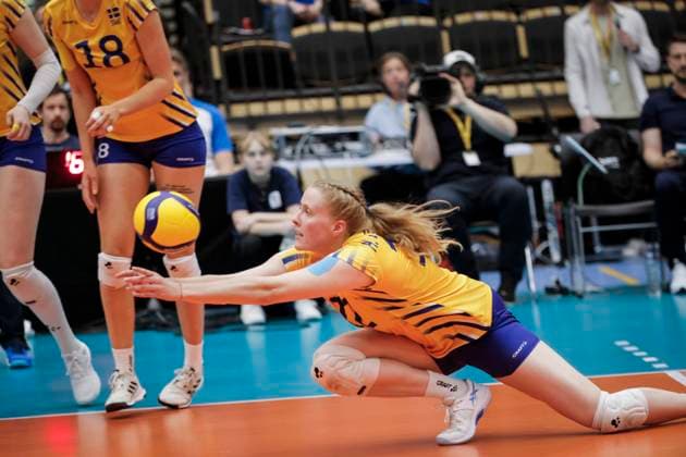 ÖREBRO, SVERIGE 20250531 Sweden s Hilda Gustafsson 12 during the CEV Women s Volleyball European Golden League pool match between Sweden and Romania at Idrottshuset in Orebro, Sweden, on May 31, 2025 ÖREBRO SVERIGE x11380x  Copyright: xPavelxKoubek TTx GOLDEN LEAGUE SWEDEN-ROMANIA