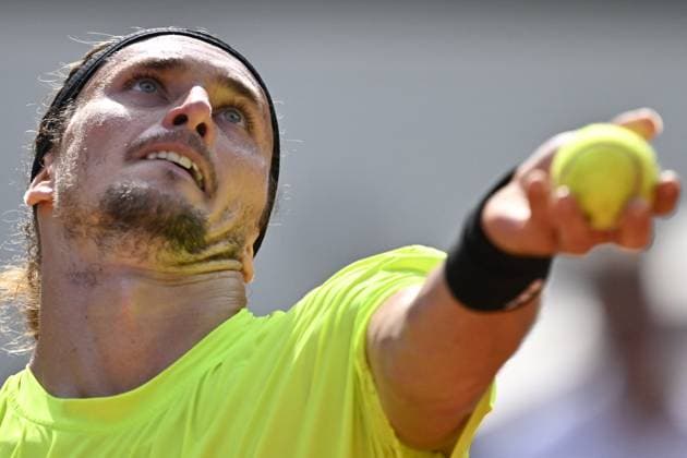 2025 Roland-Garros - Day 7 PARIS, FRANCE - MAY 31: Alexander Zverev of Germany gestures during his match against Flavio Cobolli (not seen) of Italy during their men s singles match on day 7 of the French Open tennis tournament on Court Philippe-Chatrier at the Philippe-Chatrier Court in Paris on May 31, 2025. Burak Akbulut Anadolu Paris France. Editorial use only. Please get in touch for any other usage.  Copyright: x2025xAnadoluxBurakxAkbulutx