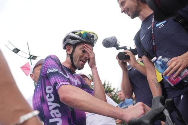 Harper Christopher of Team Jayco Alula winner of the stage during the stage 20 of the Giro d™Italia from Verres to Sestriere (Via Lattea), Italy - Saturday, May 31, 2025. - cycling.  Copyright: xGianxMattiaxD Alberto LaPressex