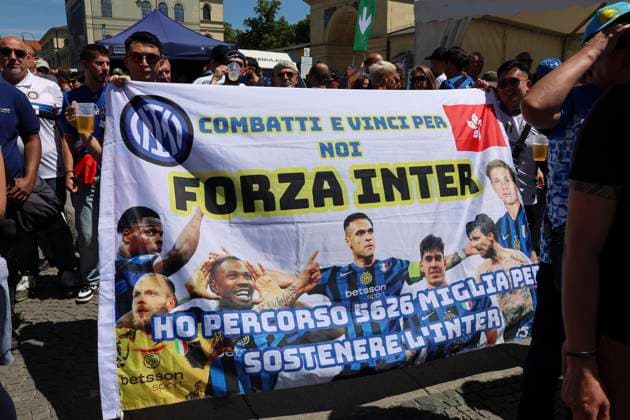 SOCCER - UEFA CL, PSG vs Inter MUNICH,GERMANY,31.MAY.25 - SOCCER - UEFA Champions League, final, Paris Saint-Germain vs FC Internazionale Milano. Image shows the fan zone of Inter.  GEPAxpictures xWolfgangxGrebien