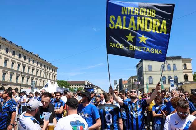 SOCCER - UEFA CL, PSG vs Inter MUNICH,GERMANY,31.MAY.25 - SOCCER - UEFA Champions League, final, Paris Saint-Germain vs FC Internazionale Milano. Image shows the fan zone of Inter.  GEPAxpictures xWolfgangxGrebien