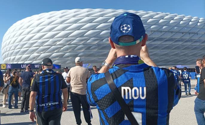Fans, Paris Saint Germain PSG-Fc Inter Mailand , Final UEFA Champions League , Fußball , in der Allianz Arena Stadion , München , Bayern , Deutschland . Mai 31, 2025 . Photo by: Davide Elias Ipa Photo Pressefoto DENL Copyright: xDavidexEliasx