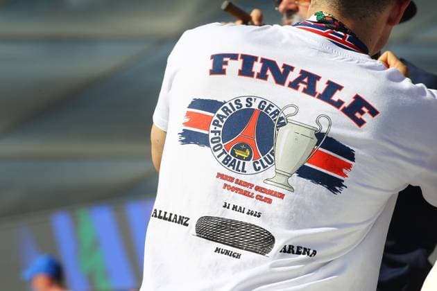 Fans, Paris Saint Germain PSG-Fc Inter Mailand , Final UEFA Champions League , Fußball , in der Allianz Arena Stadion , München , Bayern , Deutschland . Mai 31, 2025 . Photo by: Davide Elias Ipa Photo Pressefoto DENL Copyright: xDavidexEliasx