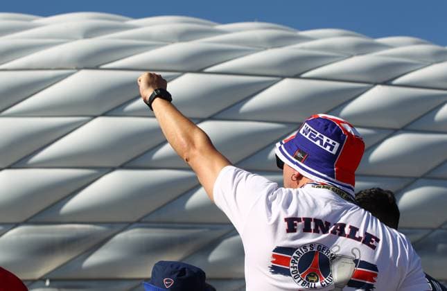 Fans, Paris Saint Germain PSG-Fc Inter Mailand , Final UEFA Champions League , Fußball , in der Allianz Arena Stadion , München , Bayern , Deutschland . Mai 31, 2025 . Photo by: Davide Elias Ipa Photo Pressefoto DENL Copyright: xDavidexEliasx