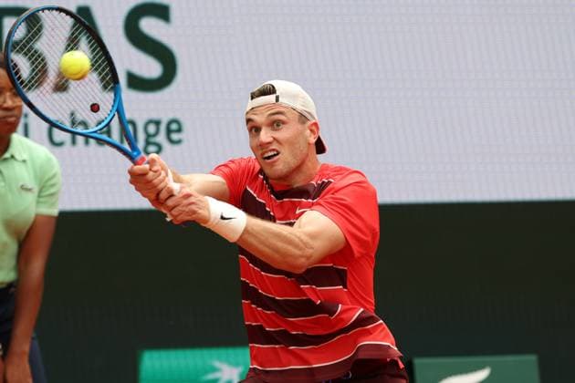 May 31, 2025, Paris, Celestynow, France: JACK DRAPER of United Kingdom during the match against Joao Fonseca of Brazil in the third round of the French Open 2025 at Roland Garros in Paris. Draper won 6:2, 6:4, 6:2 Paris France - ZUMAc278 20250531_zsp_c278_024 Copyright: xMarcinxCholewinskix