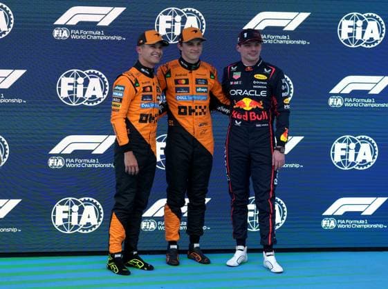 Formula 1 Aramco Grand Prix of Spain 2025 31 05 2025, Circuit de Catalunya, Barcelona, Formula 1 Aramco Grand Prix of Spain 2025 , in the picture pole position for Oscar Piastri AUS , McLaren F1 Team, 2 grid position for Lando Norris GBR , 3 grid position for Max Verstappen NLD , Oracle Red Bull Racing nordphotoxGmbHx xBratic nph00250