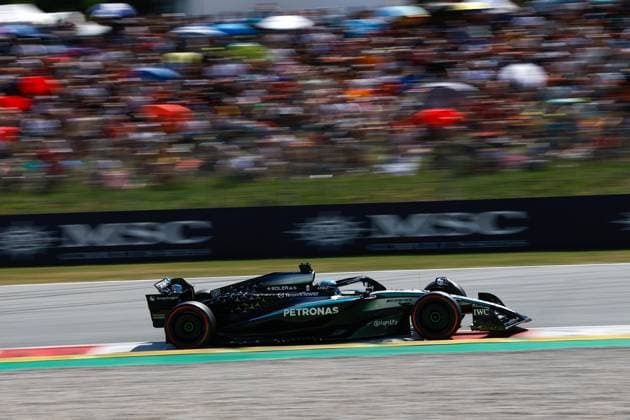 63 George Russell GBR, Mercedes AMG Petronas F1 Team , F1 Grand Prix of Spain at Circuit de Barcelona Catalunya on May 31, 2025 in Barcelona, Spain Photo by HOCH ZWEI Barcelona Spain