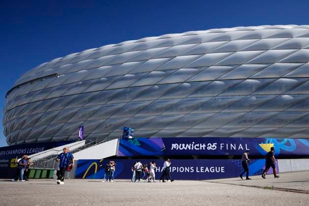 May 31, 2025, Munich, Baviera, Germany: General view outside the stadium ahead the UEFA Champions League Final 2025 between Paris Saint-Germain and FC Internazionale Milano at Allianz Arena stadium on May 31, 2025 in Munich, Germany. Munich Germany - ZUMAa181 20250531_zaa_a181_202 Copyright: xDennisxAgyemanx