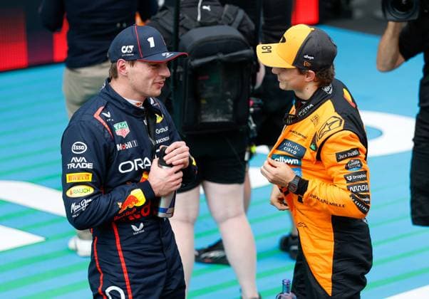 1 Max Verstappen NLD, Oracle Red Bull Racing , 81 Oscar Piastri AUS, McLaren F1 Team , F1 Grand Prix of Spain at Circuit de Barcelona Catalunya on May 31, 2025 in Barcelona, Spain Photo by HOCH ZWEI Barcelona Spain