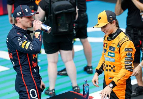1 Max Verstappen NLD, Oracle Red Bull Racing , 81 Oscar Piastri AUS, McLaren F1 Team , F1 Grand Prix of Spain at Circuit de Barcelona Catalunya on May 31, 2025 in Barcelona, Spain Photo by HOCH ZWEI Barcelona Spain