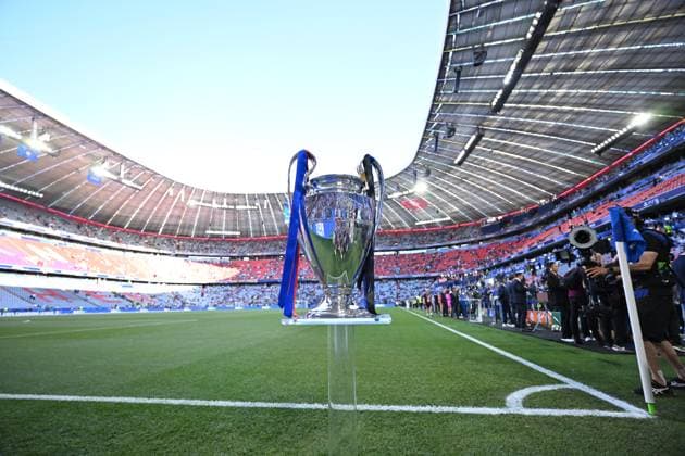 Ahead of PSG v Inter - UCL Final MUNICH, GERMANY - MAY 31: The trophy is put in place prior to the UEFA Champions League final between Paris Saint-Germain (PSG) and Inter at Allianz Arena in Munich, Germany on May 31, 2025. Mustafa Yalcin Anadolu Munich Germany. Editorial use only. Please get in touch for any other usage.  Copyright: x2025xAnadoluxMustafaxYalcinx