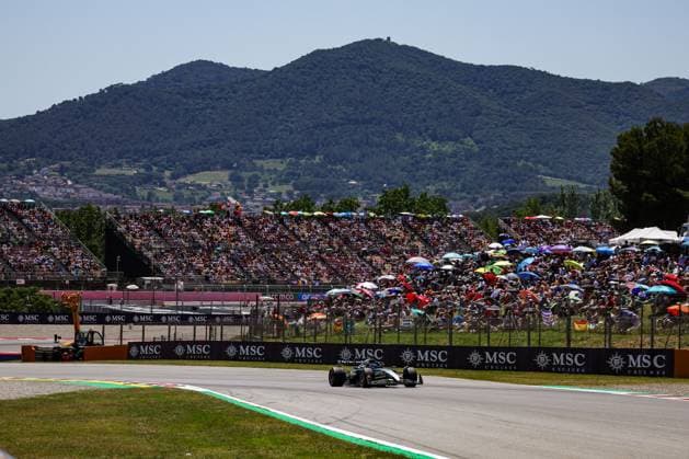 63 George Russell GBR, Mercedes AMG Petronas F1 Team , F1 Grand Prix of Spain at Circuit de Barcelona Catalunya on May 31, 2025 in Barcelona, Spain Photo by HOCH ZWEI Barcelona Spain
