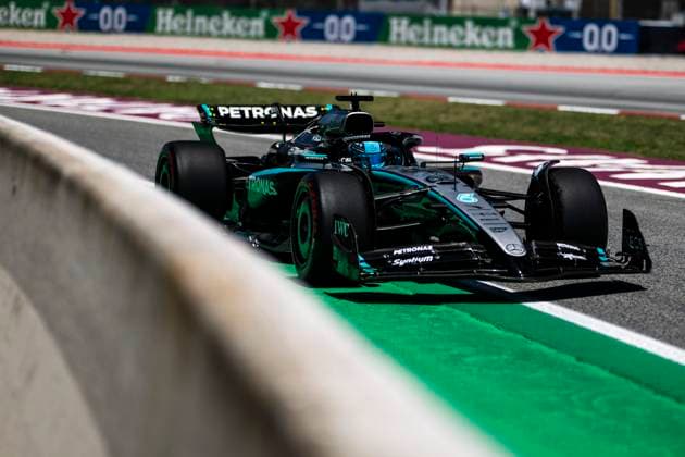 63 George Russell GBR, Mercedes AMG Petronas F1 Team , F1 Grand Prix of Spain at Circuit de Barcelona Catalunya on May 31, 2025 in Barcelona, Spain Photo by HOCH ZWEI Barcelona Spain