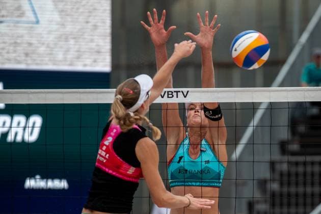 Pro Tour Beach volleyball, Beachvolleyball tournament, category Elite, took place in Ostrava, Czech Republic, on May 31, 2025. Valentina Gottardi, Reka Orsi Toth (left) of Italy vs. Anouk Verge-Depre (right), Zoe Verge-Depre of Switzerland. (CTKxPhoto VladimirxPrycek) CTKPhotoP2025053104276  CTKPhotoP2025053104276