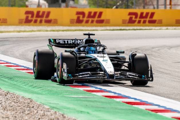 63 George Russell GBR, Mercedes AMG Petronas F1 Team , F1 Grand Prix of Spain at Circuit de Barcelona Catalunya on May 31, 2025 in Barcelona, Spain Photo by HOCH ZWEI Barcelona Spain