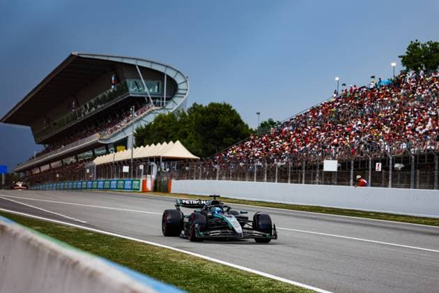 63 George Russell GBR, Mercedes AMG Petronas F1 Team , F1 Grand Prix of Spain at Circuit de Barcelona Catalunya on May 31, 2025 in Barcelona, Spain Photo by HOCH ZWEI Barcelona Spain