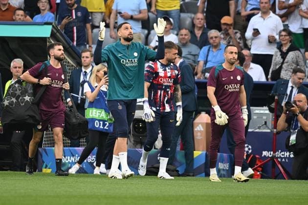 31 05 2025, xsltx, Football UEFA Champions League Final 2025, Paris St Germain Inter Milan v l Warmup warm up Warm up before the match Gianluigi Donnarumma Paris St Germain DFL DFB REGULATIONS PROHIBIT ANY USE OF PHOTOGRAPHS as IMAGE SEQUENCES and or QUASI VIDEO Muenchen