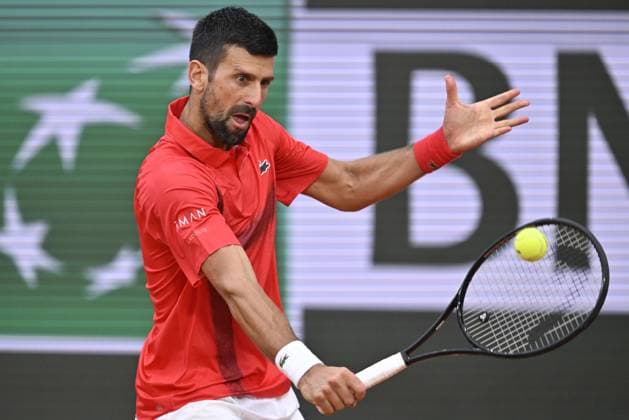 2025 Roland-Garros - Day 7 PARIS, FRANCE - MAY 31: Novak Djokovic of Serbia in action against Filip Misolic (not seen) of Austria during their men s singles match on day 7 of the French Open tennis tournament at the Roland-Garros Complex in Paris, France on May 31, 2025. Burak Akbulut Anadolu Paris France. Editorial use only. Please get in touch for any other usage.  Copyright: x2025xAnadoluxBurakxAkbulutx