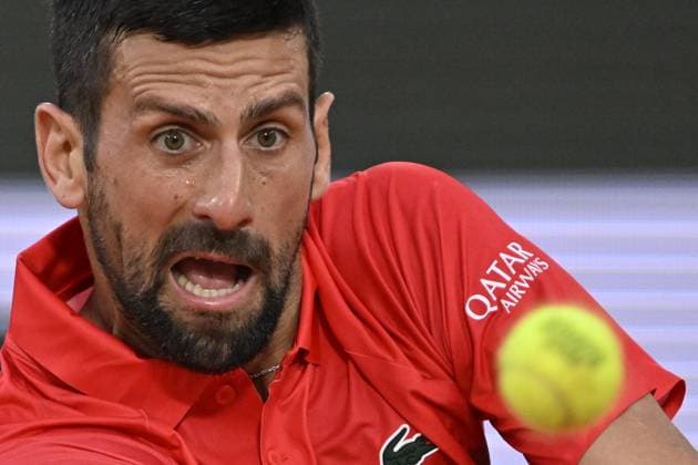 2025 Roland-Garros - Day 7 PARIS, FRANCE - MAY 31: Novak Djokovic of Serbia in action against Filip Misolic (not seen) of Austria during their men s singles match on day 7 of the French Open tennis tournament at the Roland-Garros Complex in Paris, France on May 31, 2025. Burak Akbulut Anadolu Paris France. Editorial use only. Please get in touch for any other usage.  Copyright: x2025xAnadoluxBurakxAkbulutx