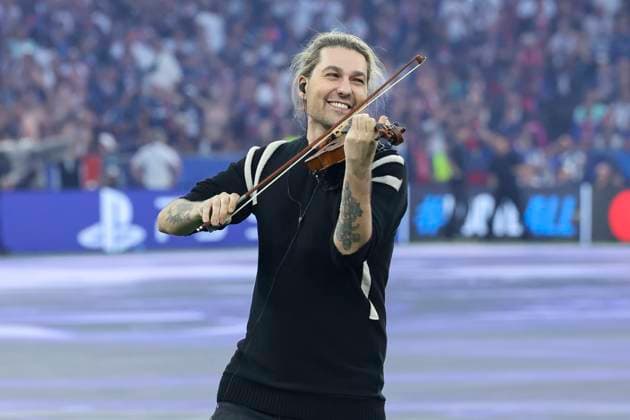 David Garrett plays his violin, UEFA Champions League Final 2025, Paris Saint Germain and FC Internazionale Milano, Allianz Arena on May 31, 2025 in Munich, Germany Photo by Marco Steinbrenner DeFodi Images David Garrett plays his violin, UEFA Champions League Final 2025, Paris Saint Germain and FC Internazionale Milano, Munich Football Arena, May 31, 2025 in Munich, Germany Photo by Marco Steinbrenner DeFodi Images