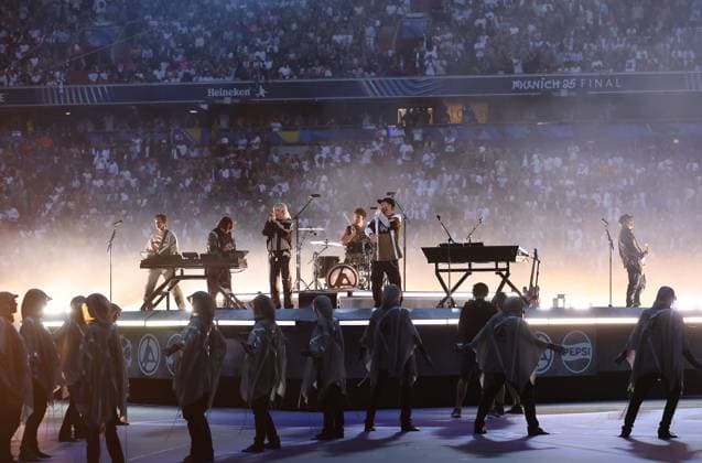 Football, Men, Champions League, 2024 2025 season, Paris Saint Germain Inter Milan, Final, UEFA Champions League Final 2025, Allianz Arena Before kick-off, Linkin Park, Music, Show performance